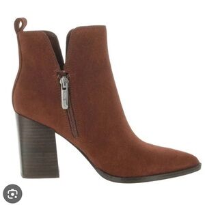 Nine West Birds Block Heel Booties - Medium Brown